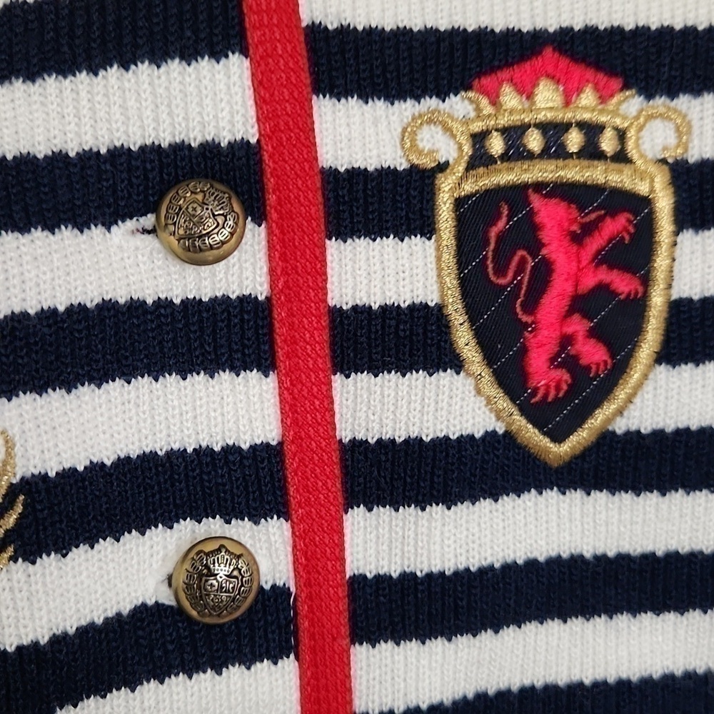 Vintage Collgaite preppy embroidered Royal Logo Jacket M Lagenlook Shacket - Picture 3 of 12